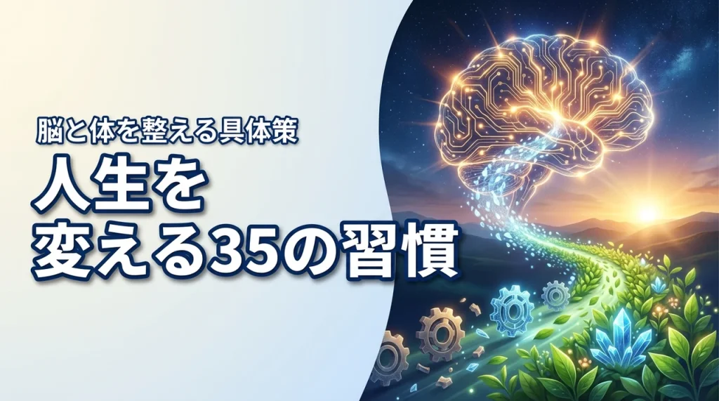 35の習慣で自分を変える！脳と体を整えて最強の人生を手に入れる具体策（記事のアイキャッチ画像）